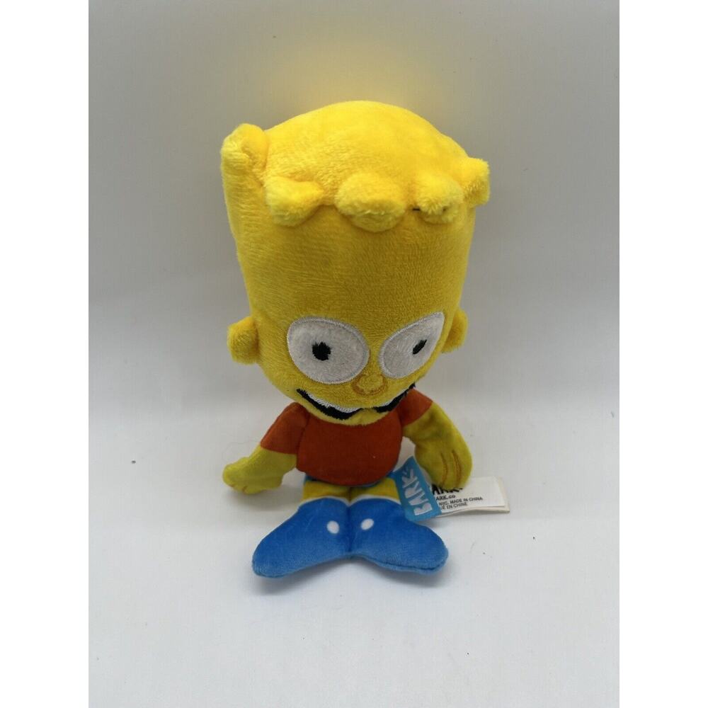 Bark Box XS-S Bart Simpson Plush Dog Toy Crinkle Squeaker Whip N' Flip Limbs